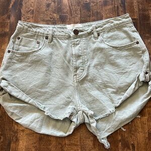 ONE TEASPOON Bandit "Faded Khaki" Denim Shorts Size 31
